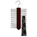 Wooden Vertical Tie Hanger - Walnut & Chrome